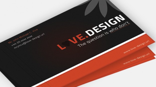 business card with love design sign