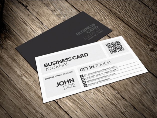 creative modern metro business card template over wood surface