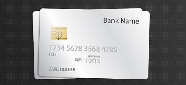 credit card template with white background