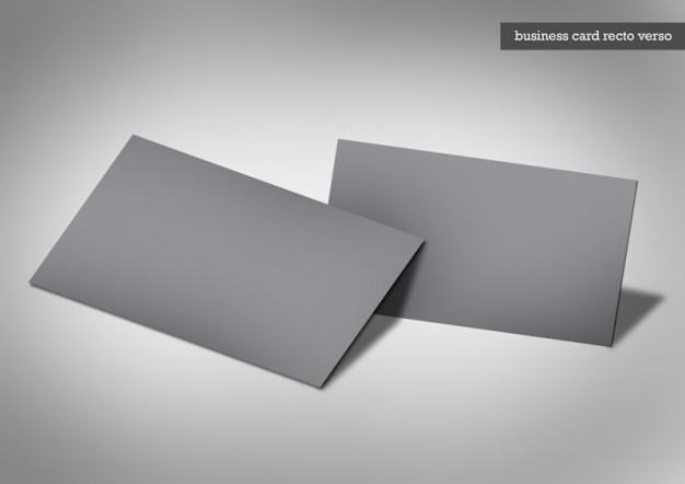 dark business cards template over gray background