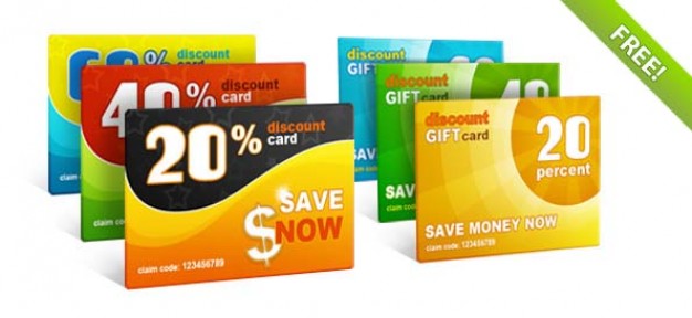 discount gift cards template in colour