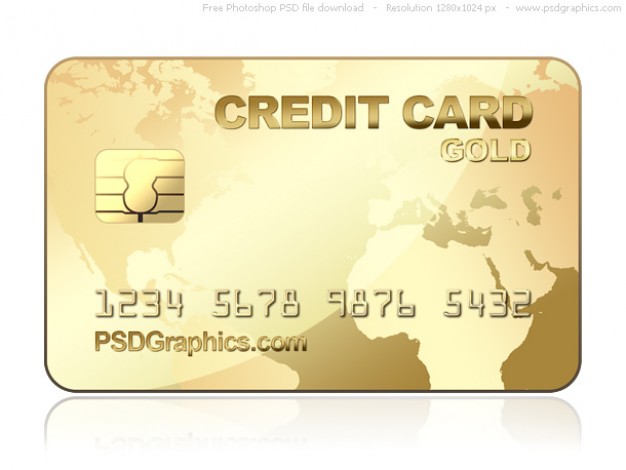 gold credit card template with world map