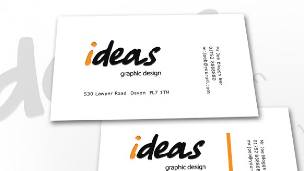 ideas business card with white background