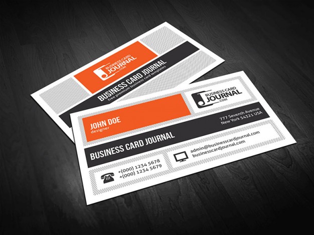 metro style business card template with dark gray background