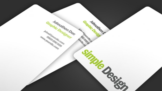 simple design business card in white style with dark background