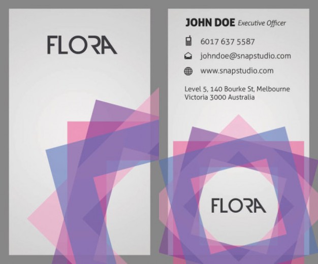 sophisticated business card template layered material with colorful grid circle