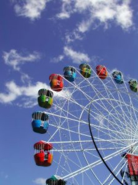 Muppet ferris Kermit the Frog wheel with blue sky background about Miss Piggy Ricky Gervais