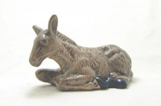Ceramic Donkey wood art about plastic art