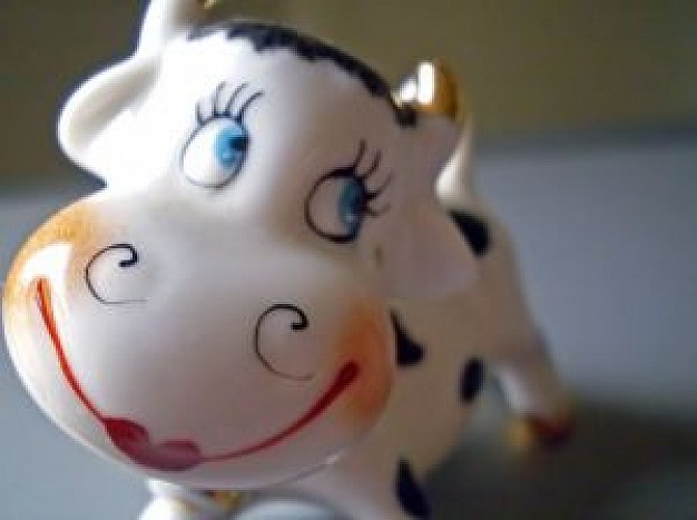 cow toy with cute smile face