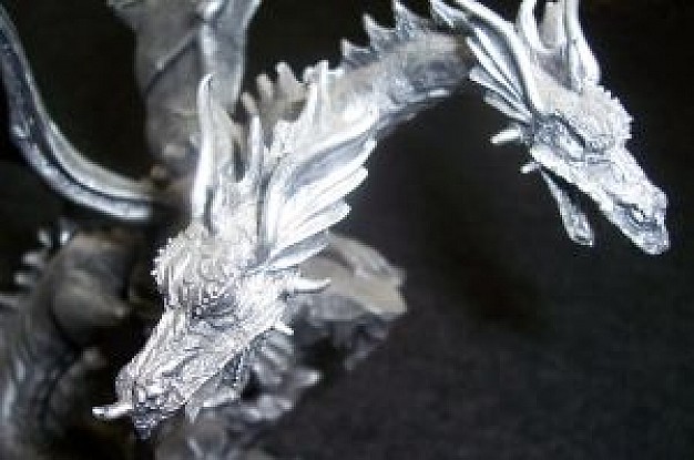 dragon statue with wings in top view