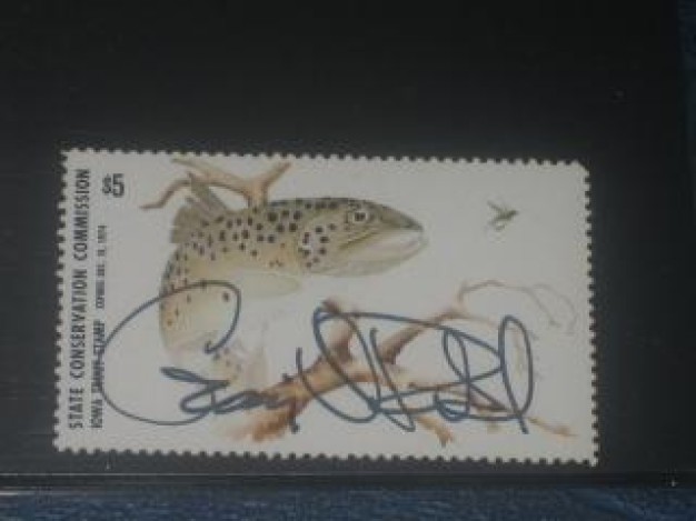 fish stamp with white background