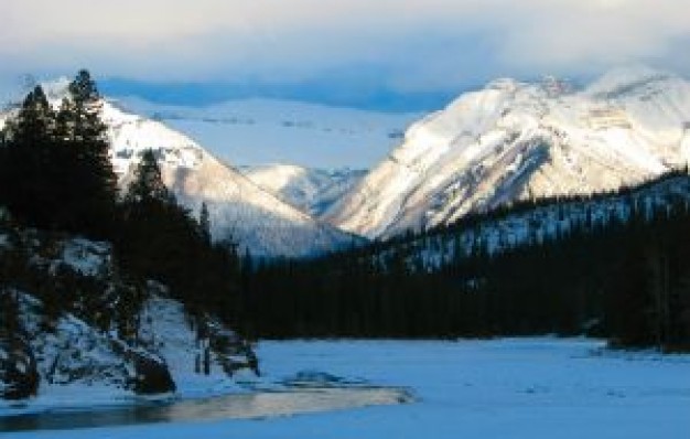 Goat mountain Horn range about snow forest mountain landscape