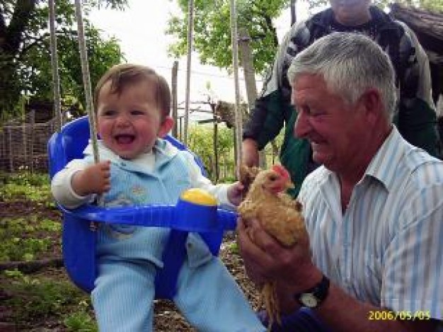 granddad playing swing