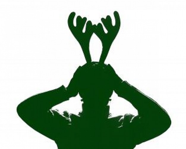 green people with buckhorn silhouette for getting ready