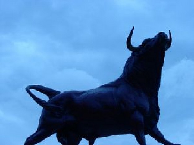 Horn bull Winds under blue sky about Music Brass