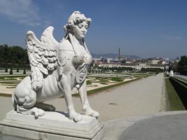 sphinx sculpture in vienna belvedere garden