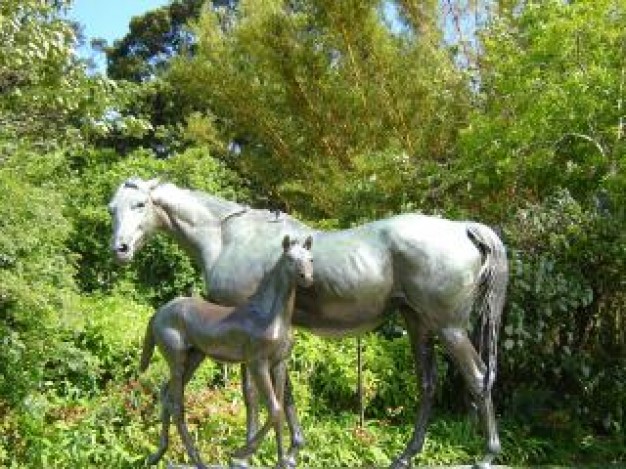 Stallion horse Gurkha statue about Year of the Horse in forest