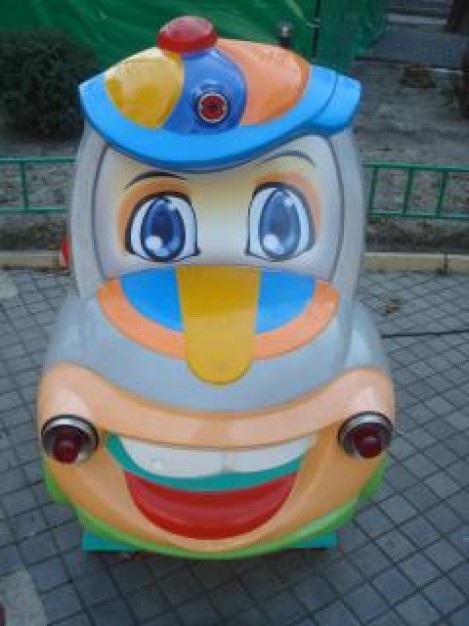 dancing car with smile face of children playground