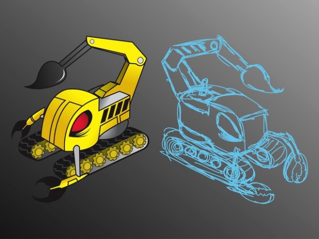 scorpion robot pack drawn by hand