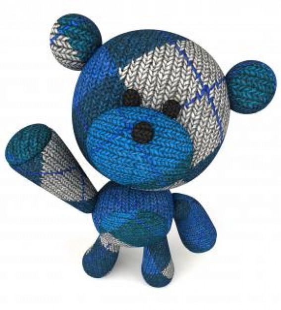 wool teddy bear toy with welcome action