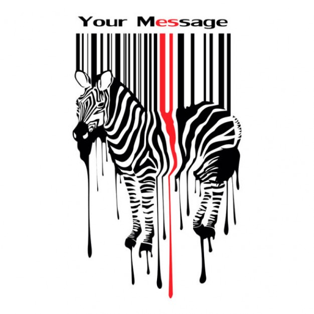 a dripping zebra over barcode