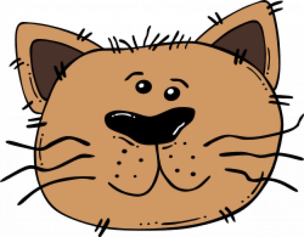 cat face cartoon in brown