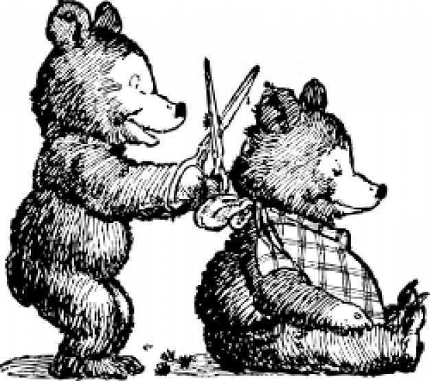 bear clip art gets haircut