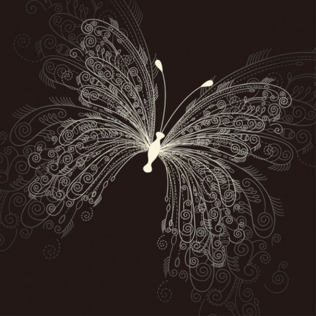 beautiful butterfly pattern with light body and Swirled line