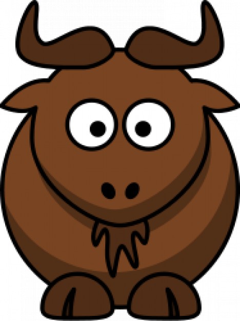 brown cartoon gnu sheep