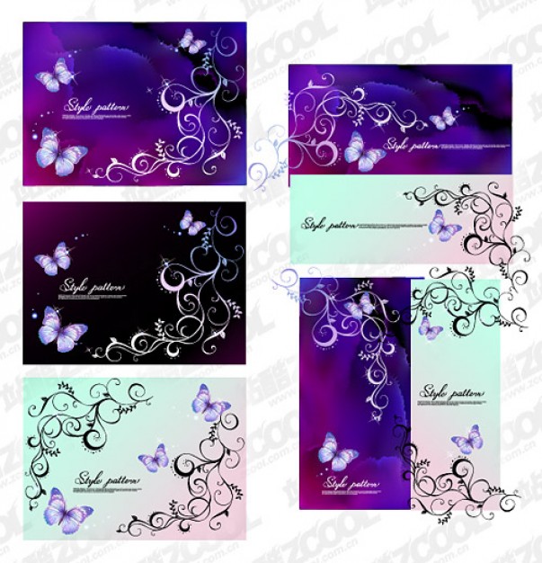 butterfly pattern with fantasy purple background
