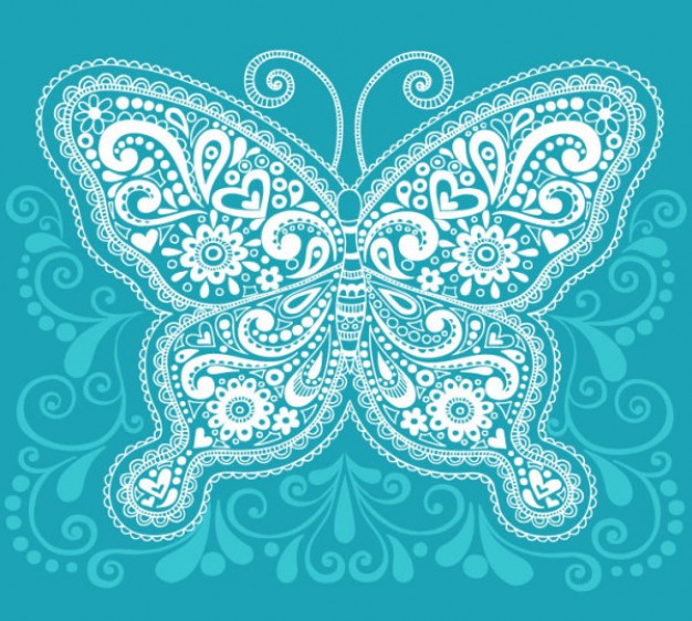 butterfly with abstract swirl