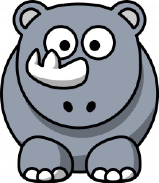 cartoon rhino in front view