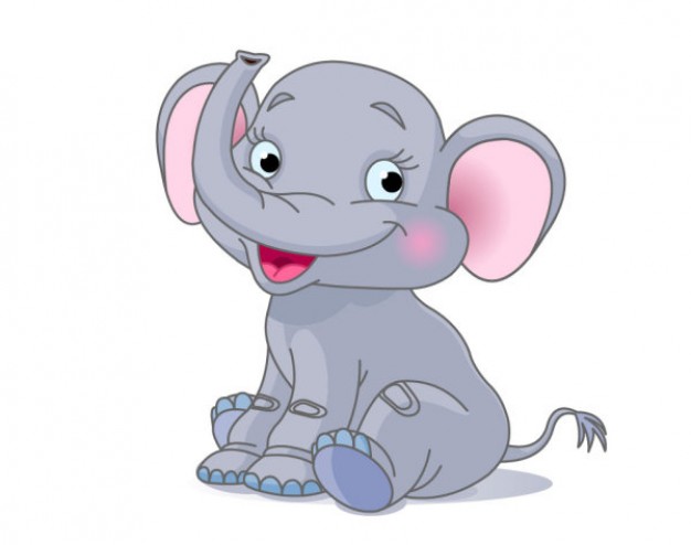 cartoon smile elephant sitting