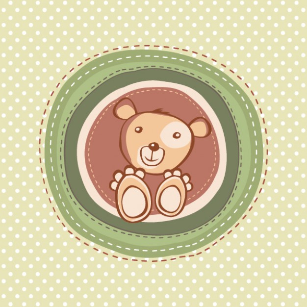 cartoon winnie in circle over spots background