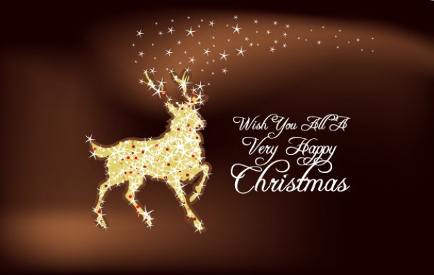 christmas deer standing over chocolate background