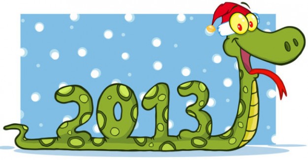 christmas new year numbers maded of snake