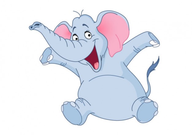 cute happy elephant dancing with joy