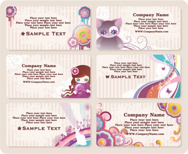cute style template material for business card