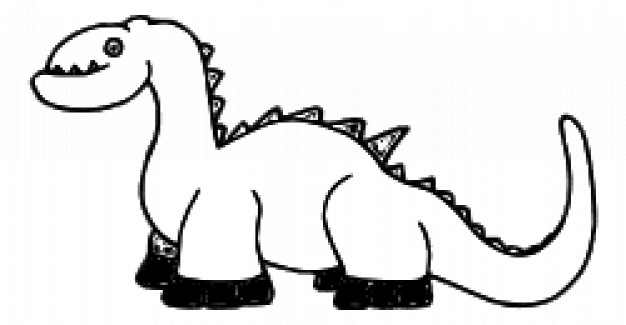 dinosaur doodle in simple line