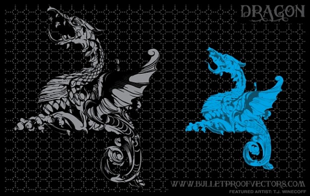 dragon illustration over dark background