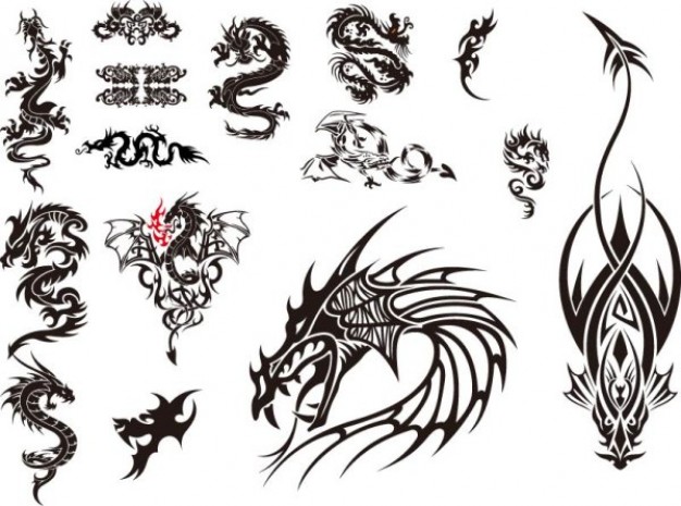 dragon totem ornaments for tattooing