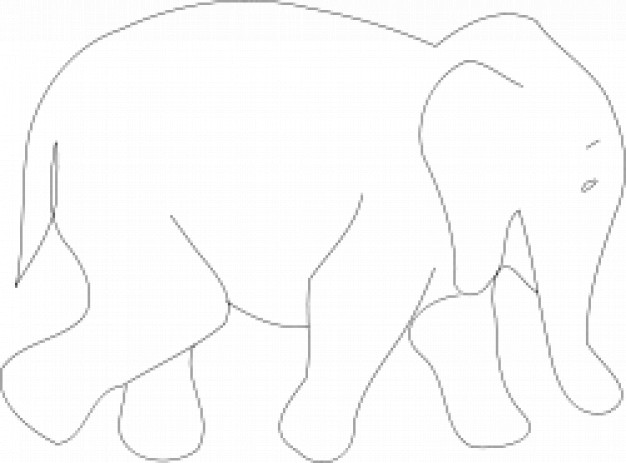 elephant outline in simple line