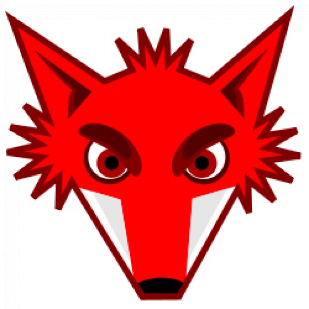 fox head in red