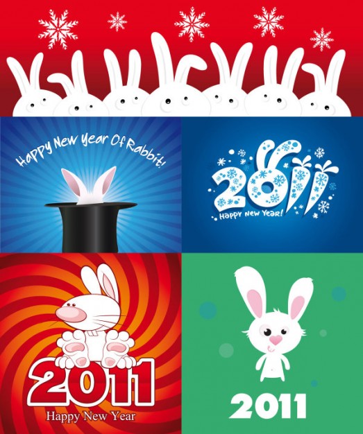 white rabbits of chinese new year | download Free Animal Vectors