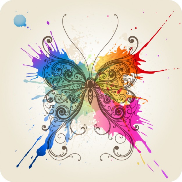 butterfly pattern in watercolour