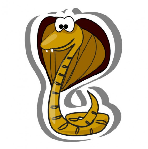 brown snake cobra rounded by gray line
