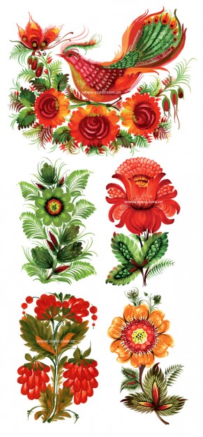 floral decorations material of hand painted style