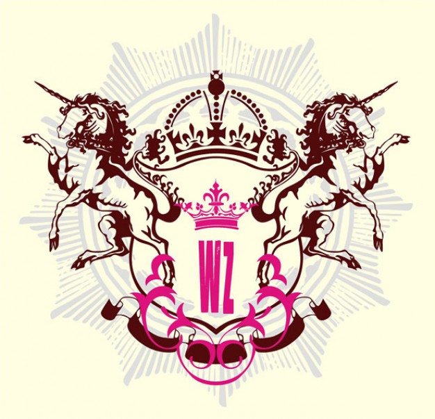 personality unicorn shield for logo design