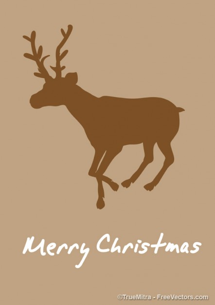 reindeer silhouette for christmas card design