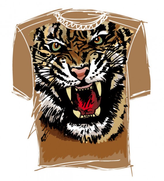 tiger t-shirt design in front view